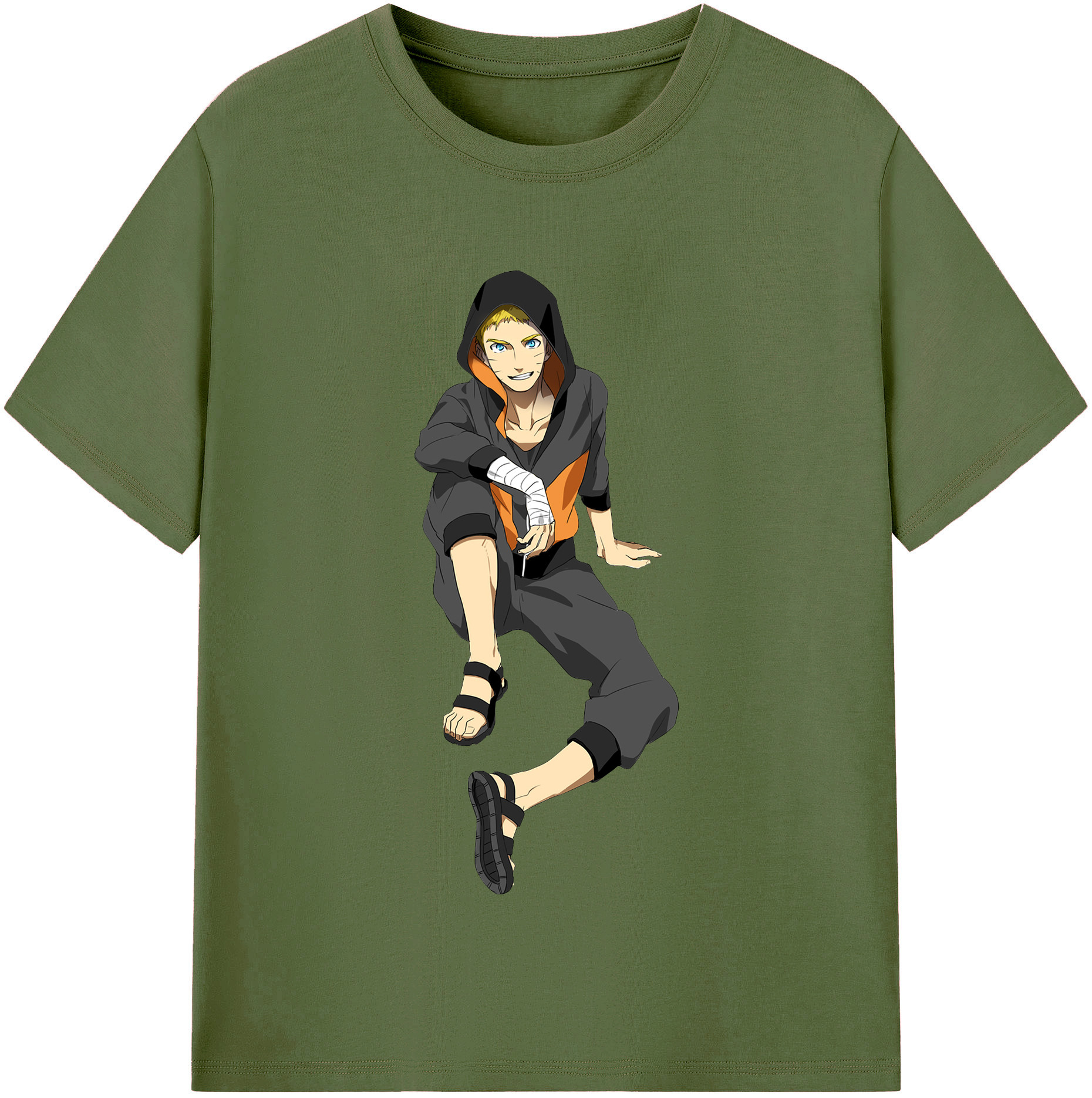 （画像用） NARUTO -ナルト- うずまき ナルト Uzumaki Naruto 綿100％半袖Tシャツ（フロントプリント）